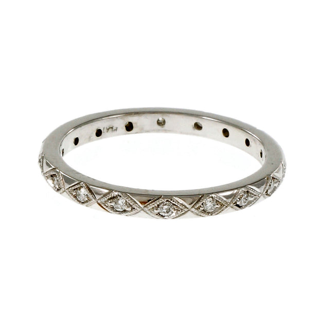 Peter Suchy Antique Inspired Diamond Eternity Band Ring Platinum