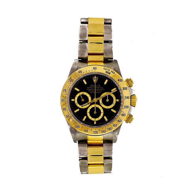 Rolex Daytona Gold & Steel Black Dial 16523 Serviced & Guaranteed