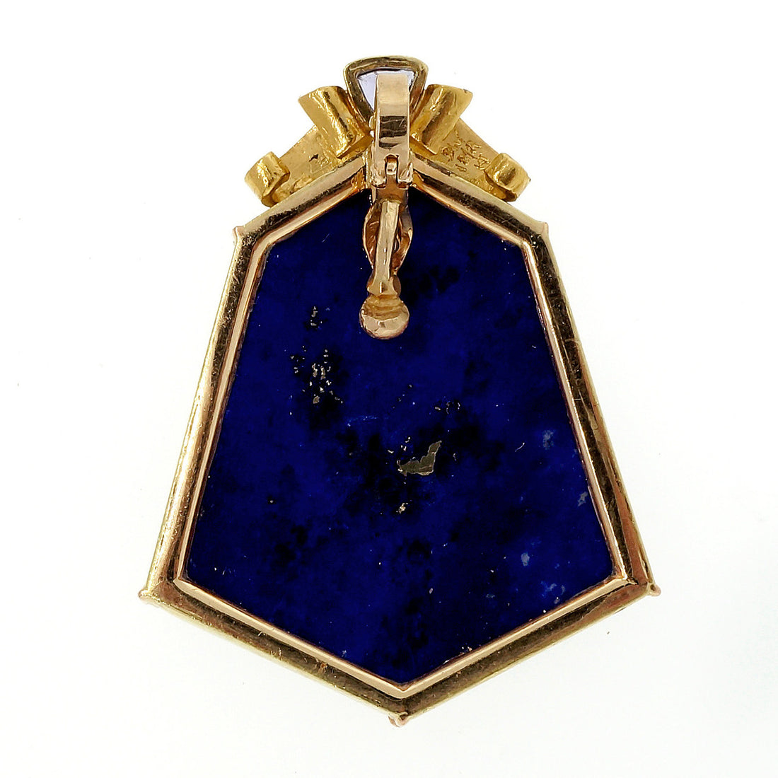 James Kaufman Intarsia Lapis Opal Malachite 18k Yellow Gold Pendant – image 4