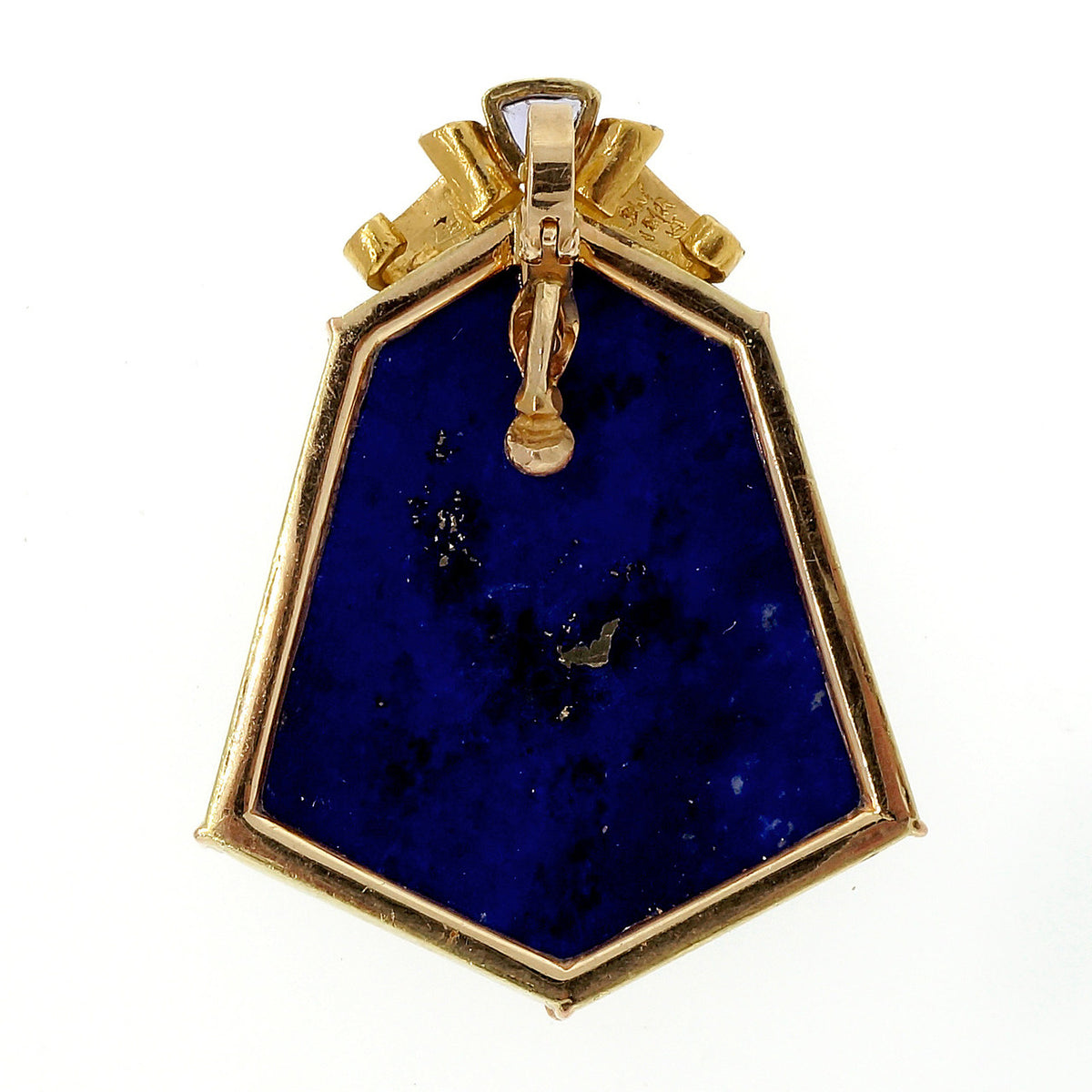 James Kaufman Intarsia Lapis Opal Malachite 18k Yellow Gold Pendant – image 4