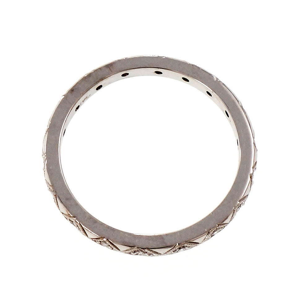 Peter Suchy Antique Inspired Diamond Eternity Band Ring Platinum – image 3