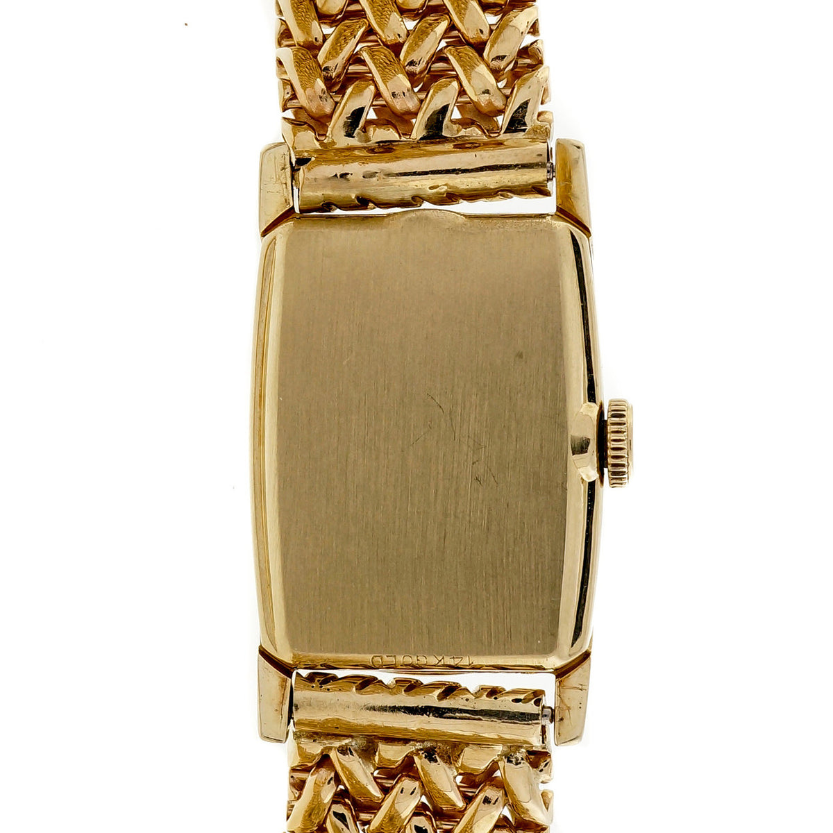 Art Deco Hamilton Solid Gold Wrist Watch Custom Colored Light Blue Dial – image 3