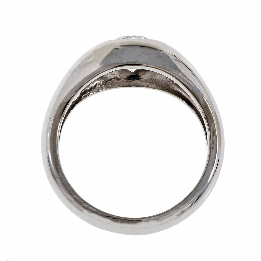 Estate Men’s Old European Brilliant Cut Diamond Ring 14k White Gold – image 3