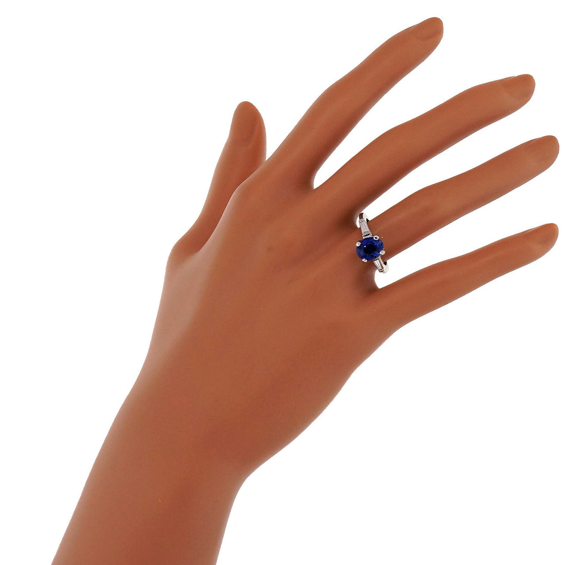 Estate 2.03ct Cornflower Blue 1950 Platinum Sapphire Diamond Engagement Ring – image 14