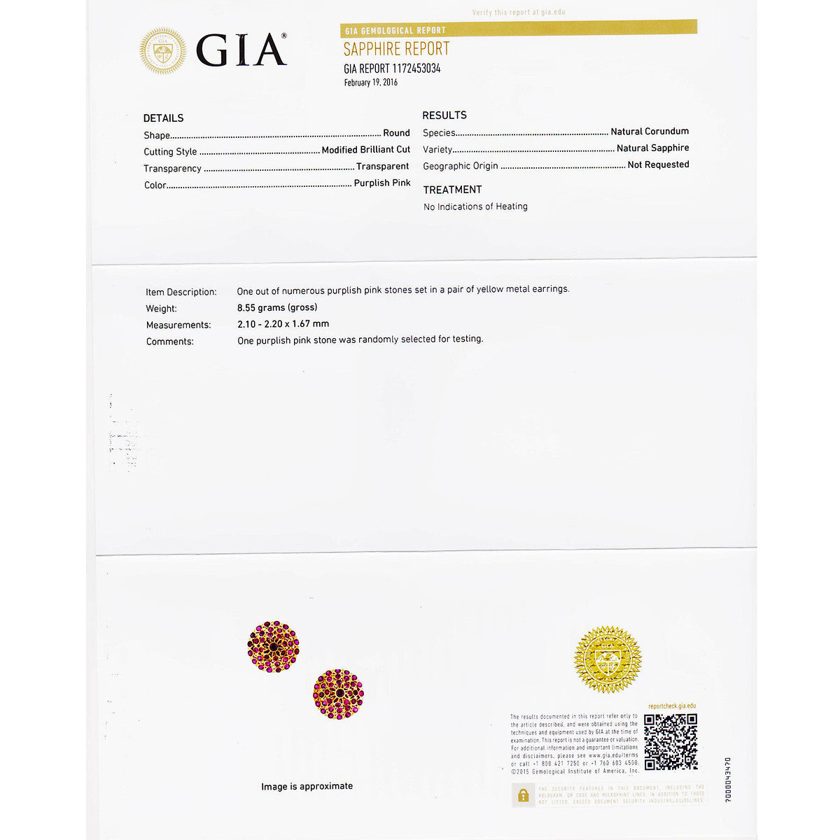 GIA Certified Natural Sapphire Gold Dome Earrings – image 3