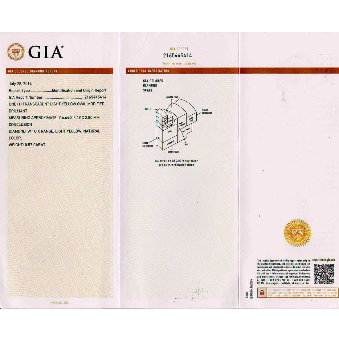 GIA Certified .57 Carat Oval Light Yellow Diamond Platinum Engagement Ring – image 3