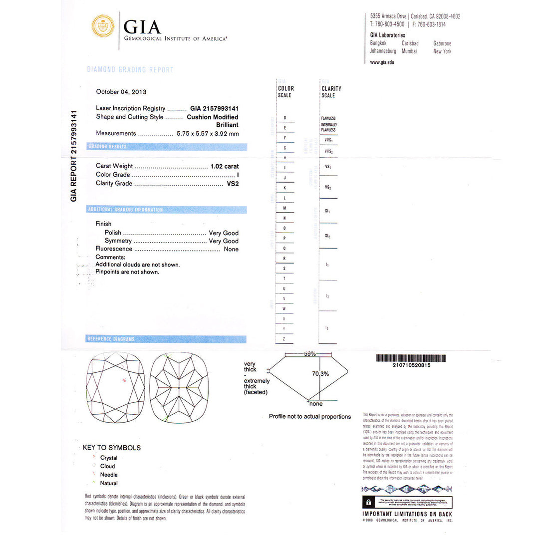 GIA Certified 1.02 Carat Cushion Diamond Platinum Halo Engagement Ring – image 3