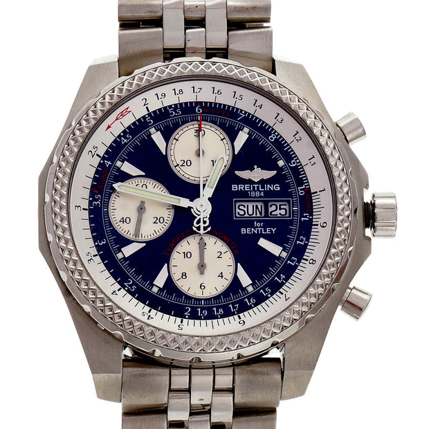 Breitling For Bentley GT Continental Steel Racing Model Blue Dial Wrist Watch