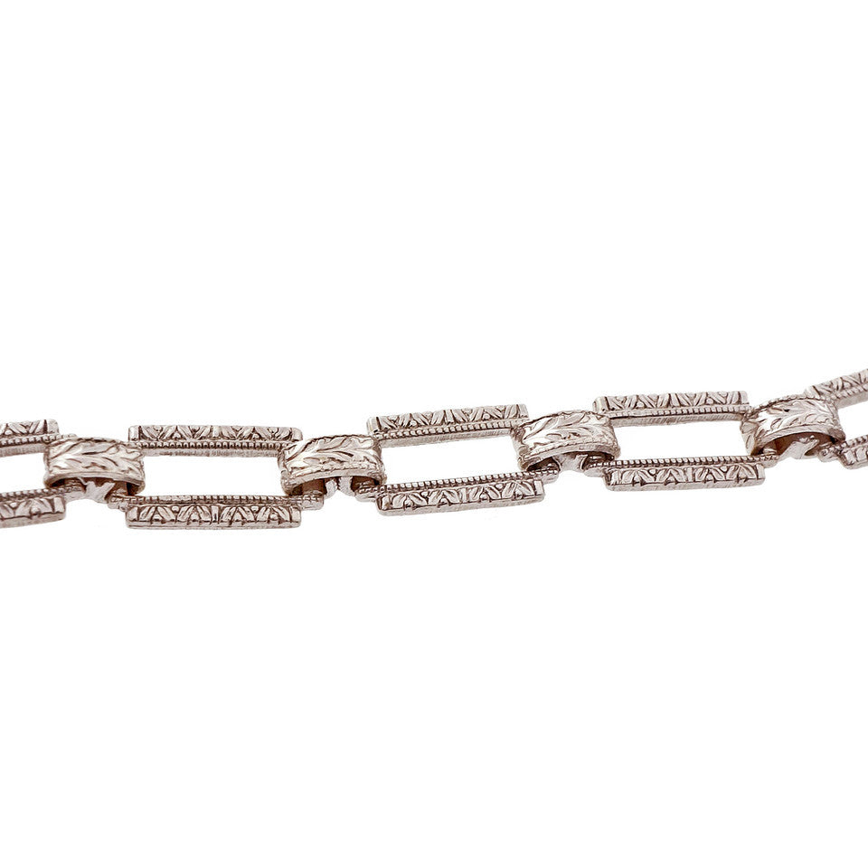 Art Deco Platinum Gold Filigree Diamond Necklace Old European Cut – image 4