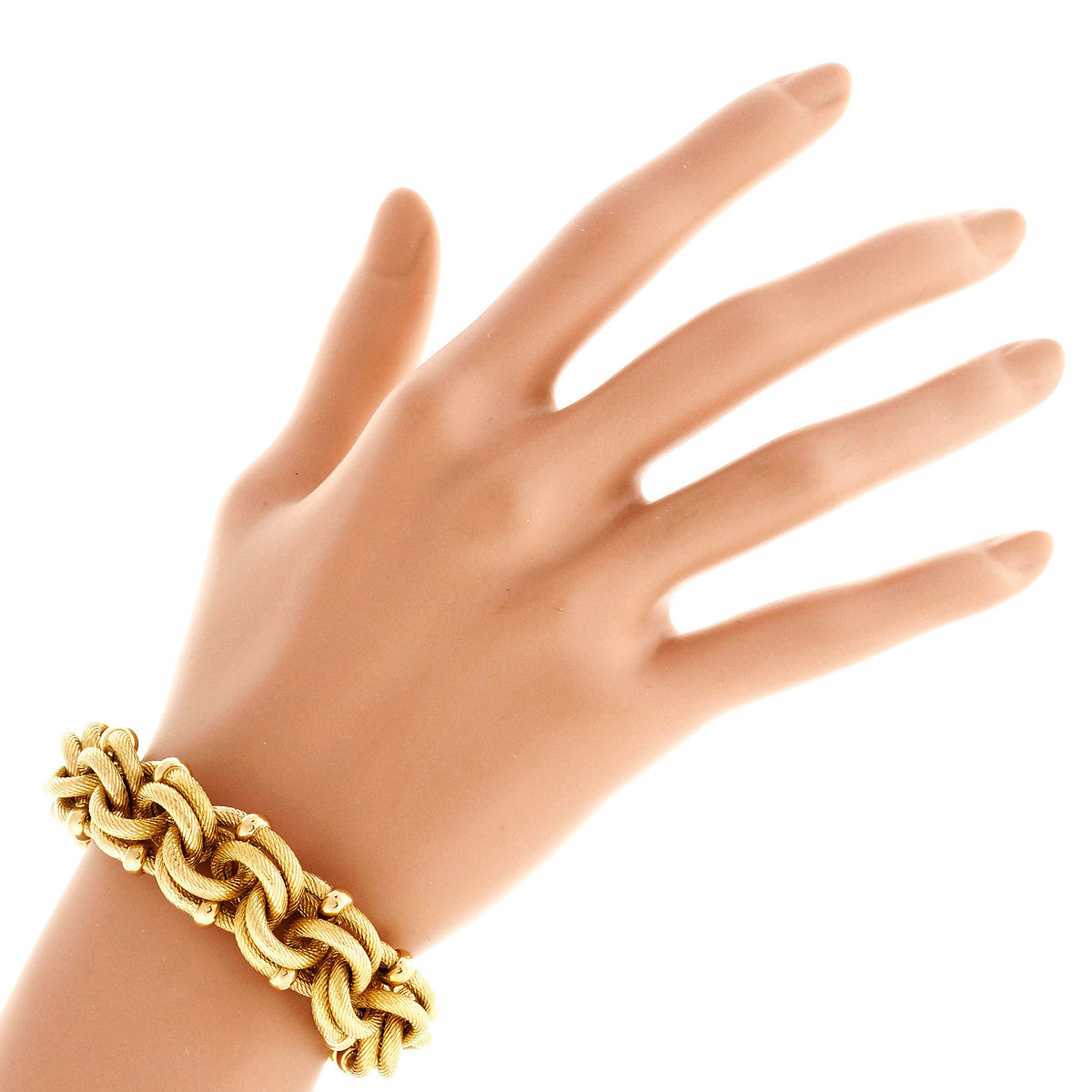 Vintage 1960 Italian 18k Yellow Gold Double Spiral Link Bracelet – image 4