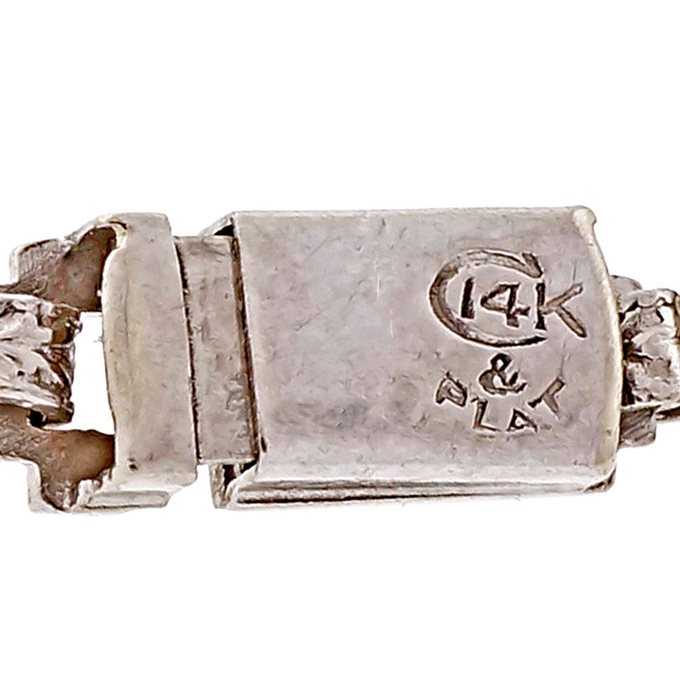 Art Deco Platinum Gold Filigree Diamond Necklace Old European Cut – image 5