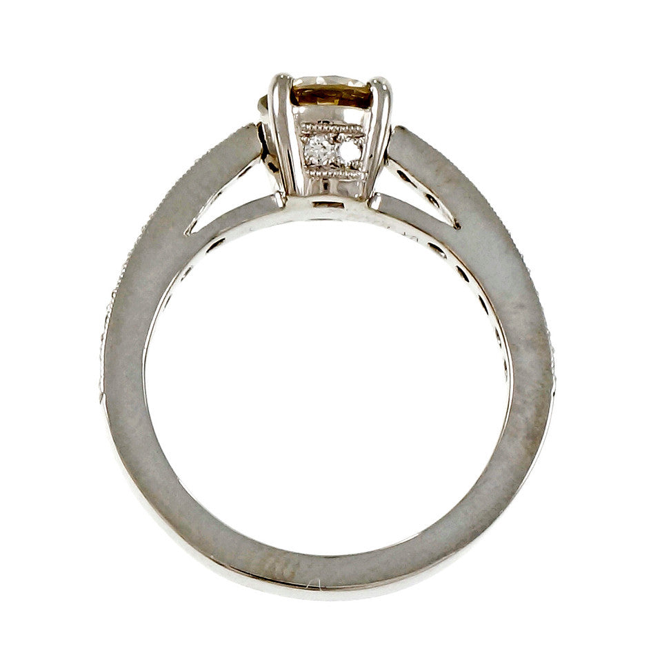 Peter Suchy Natural Brown Green Yellow Diamond Engagement Ring Platinum – image 13