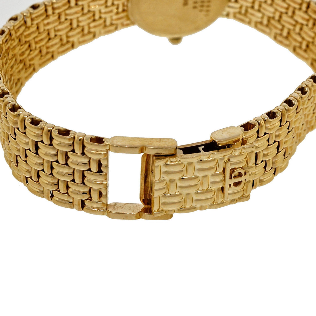 Vintage Baume &amp; Mercier 18k Yellow Gold Diamond Bezel Diamond Dial Ladies Watch – image 5