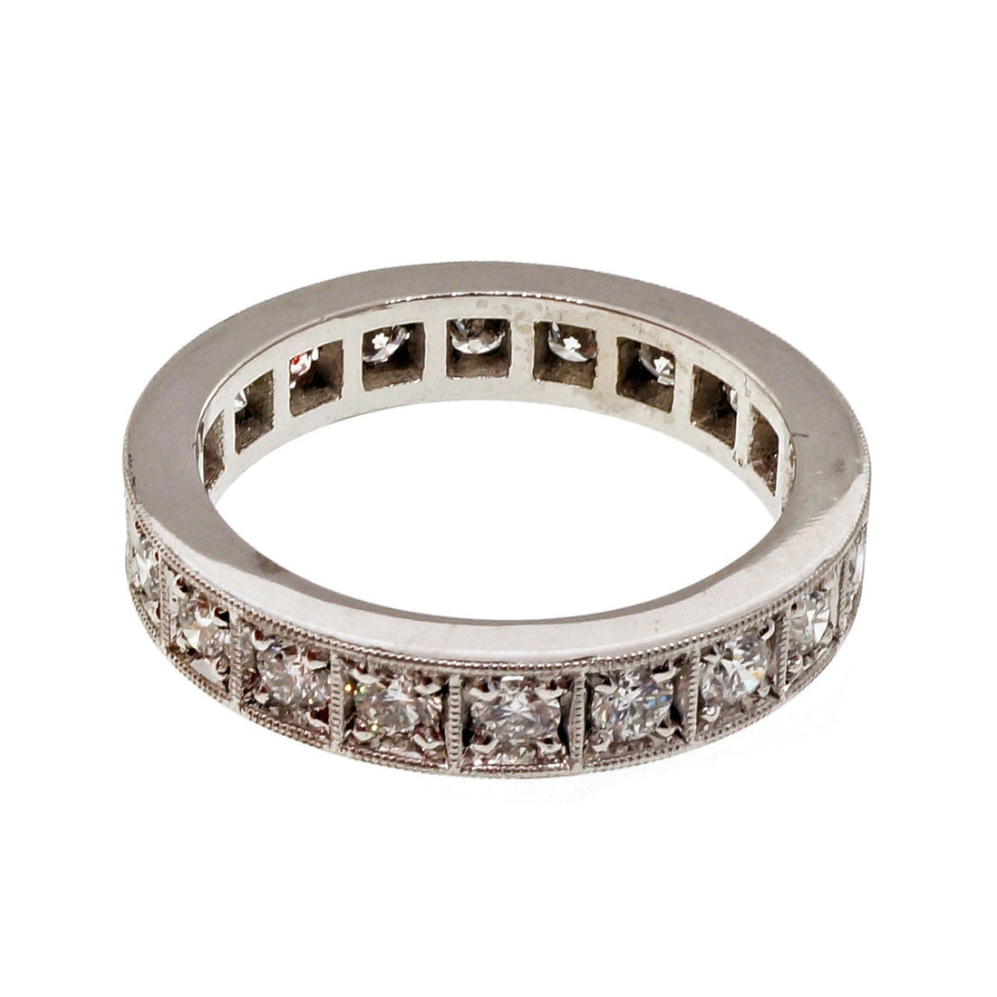 Peter Suchy 3.9mm Eternity Bead Set Wedding Band Ring 1.00ct Platinum – image 2