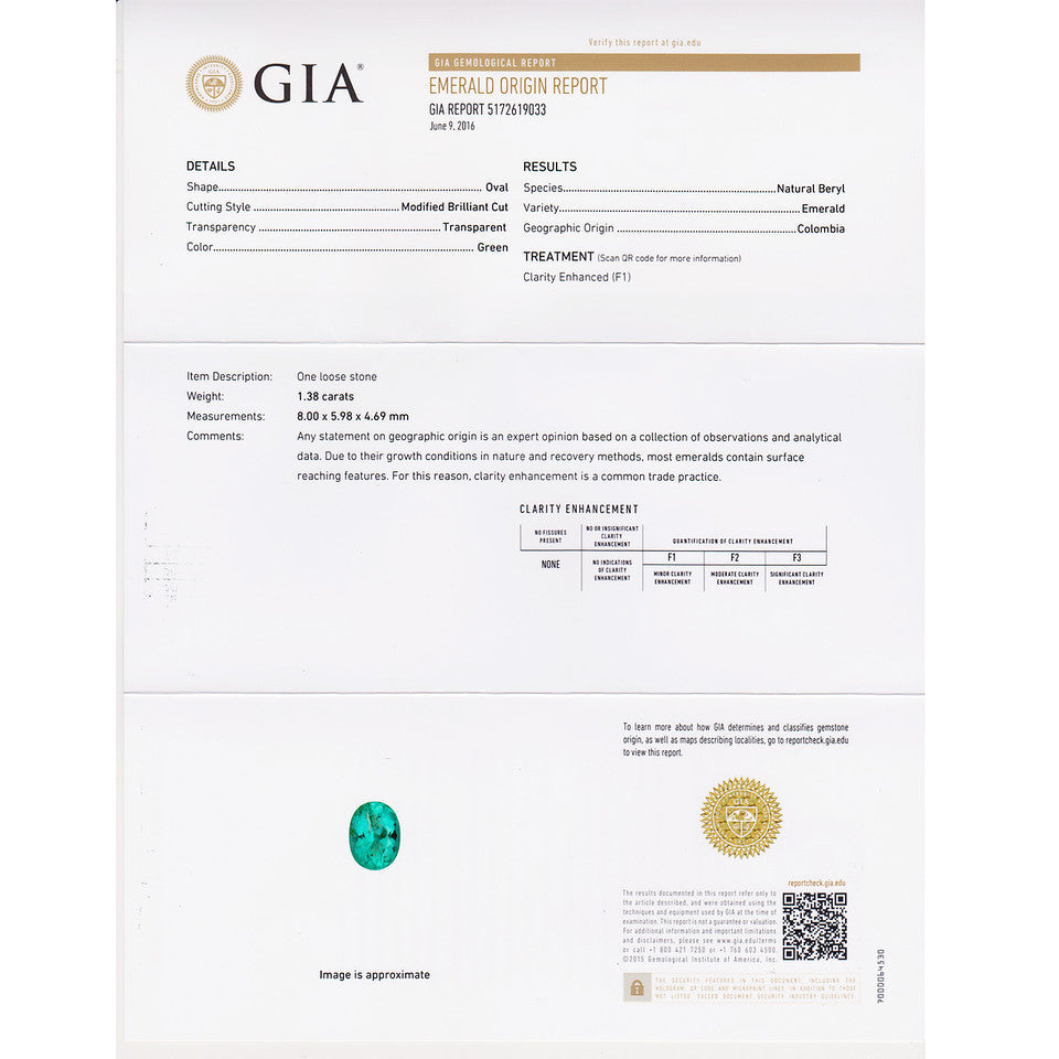 Natural Columbian Emerald GIA Ring Platinum 18k Gold Diamond – image 2