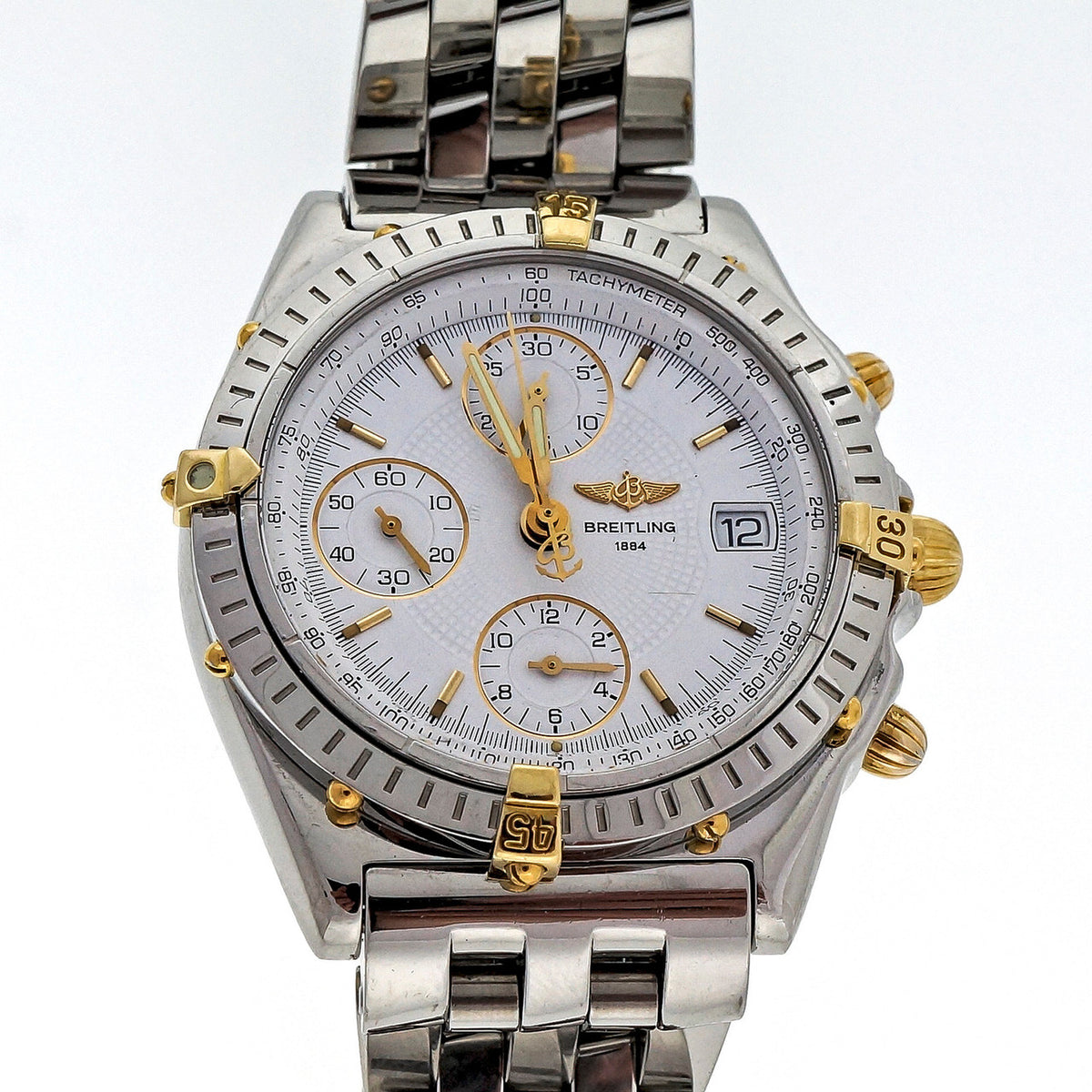 Breitling Chronomat B130501 18k Steel Automatic Watch Pilot Bracelet White Dial – image 18