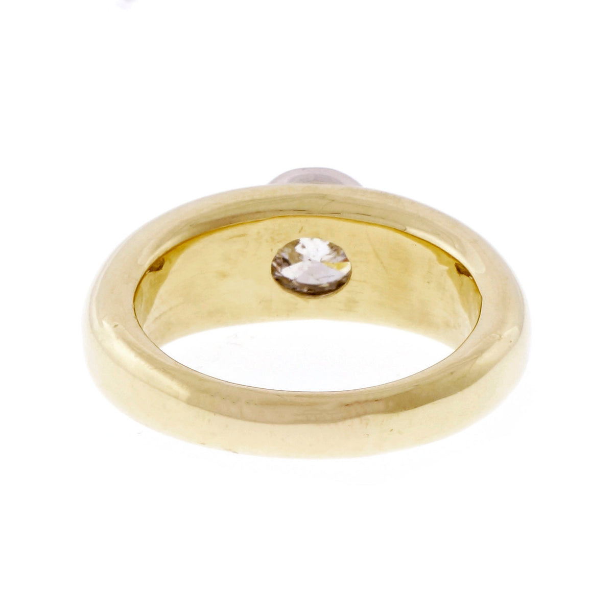 Transitional European Cut Men’s Diamond Ring Heavy 18k Platinum Bezel Handmade – image 7