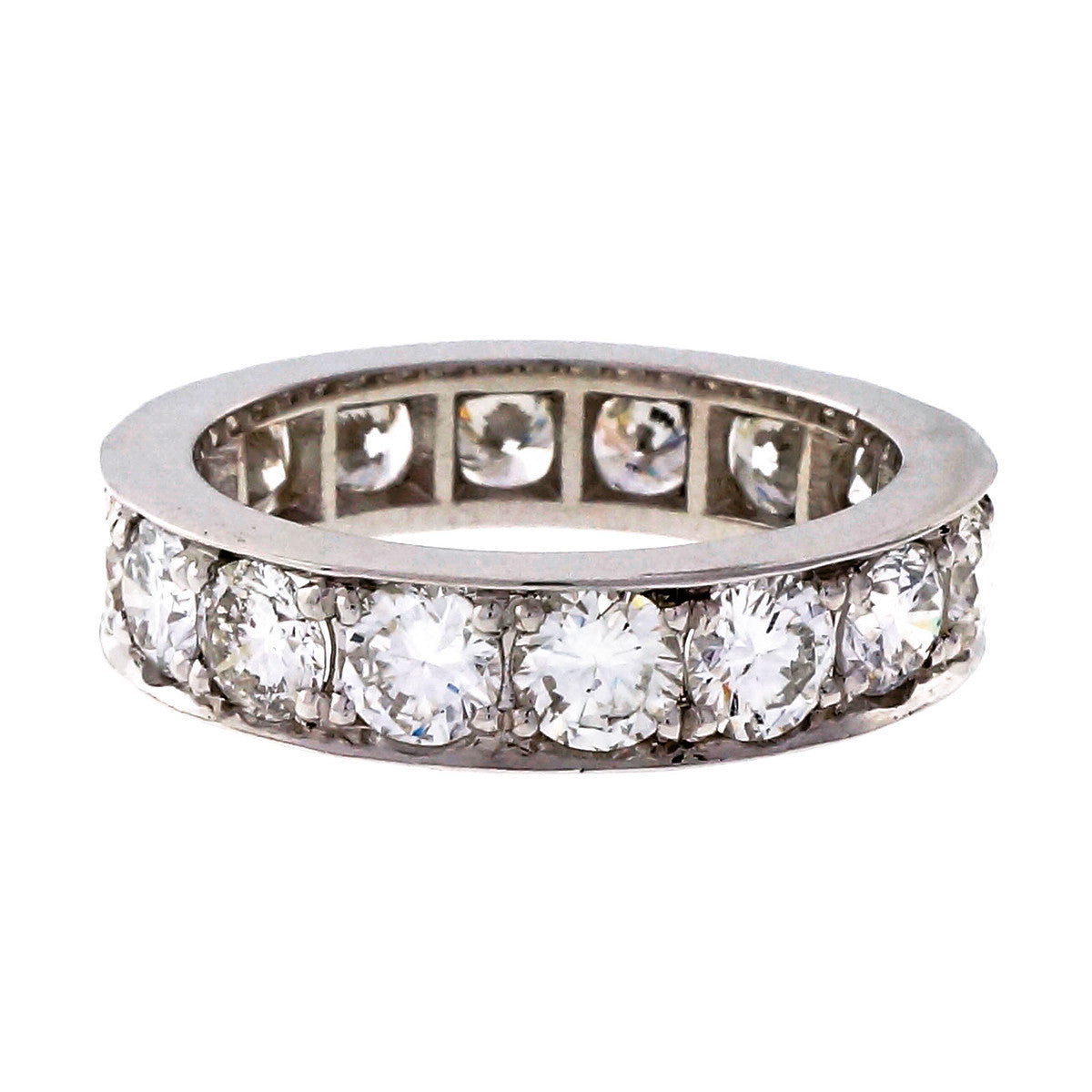 Peter Suchy 3.38ct Custom Made Bead Set Platinum Wedding Eternity Band Ring