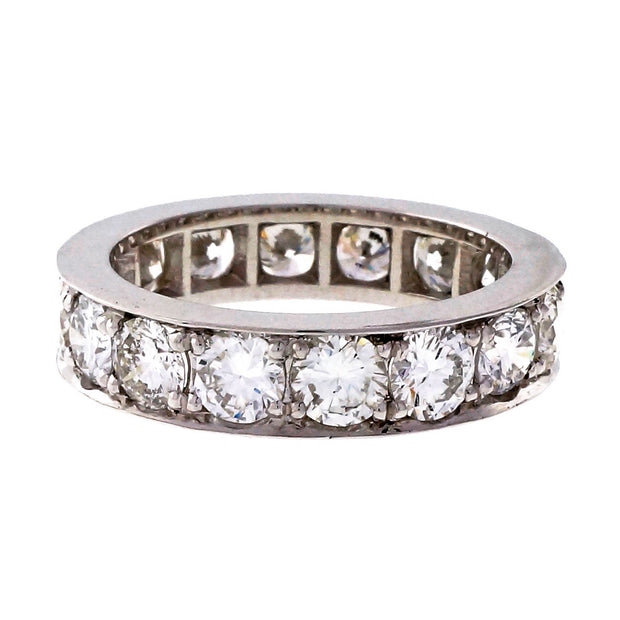 Peter Suchy 3.38ct Custom Made Bead Set Platinum Wedding Eternity Band Ring