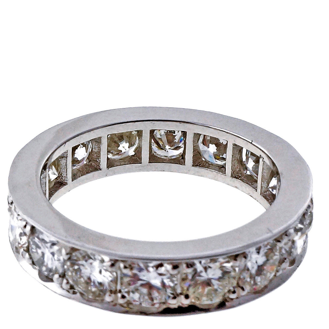 Peter Suchy 3.38ct Custom Made Bead Set Platinum Wedding Eternity Band Ring – image 2