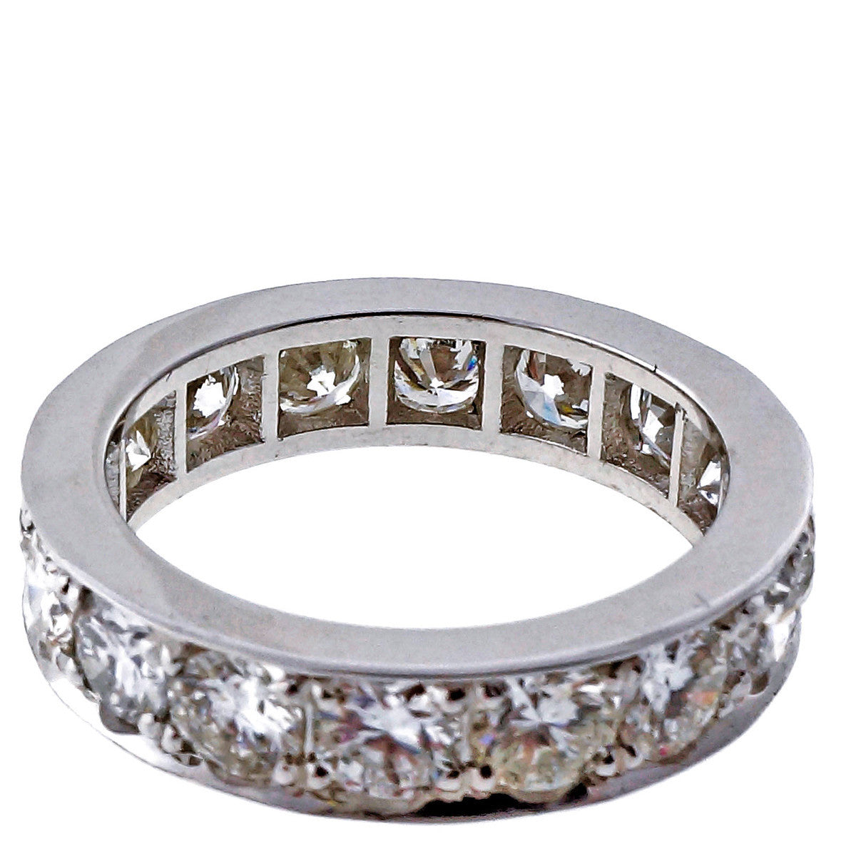Peter Suchy 3.38ct Custom Made Bead Set Platinum Wedding Eternity Band Ring – image 2