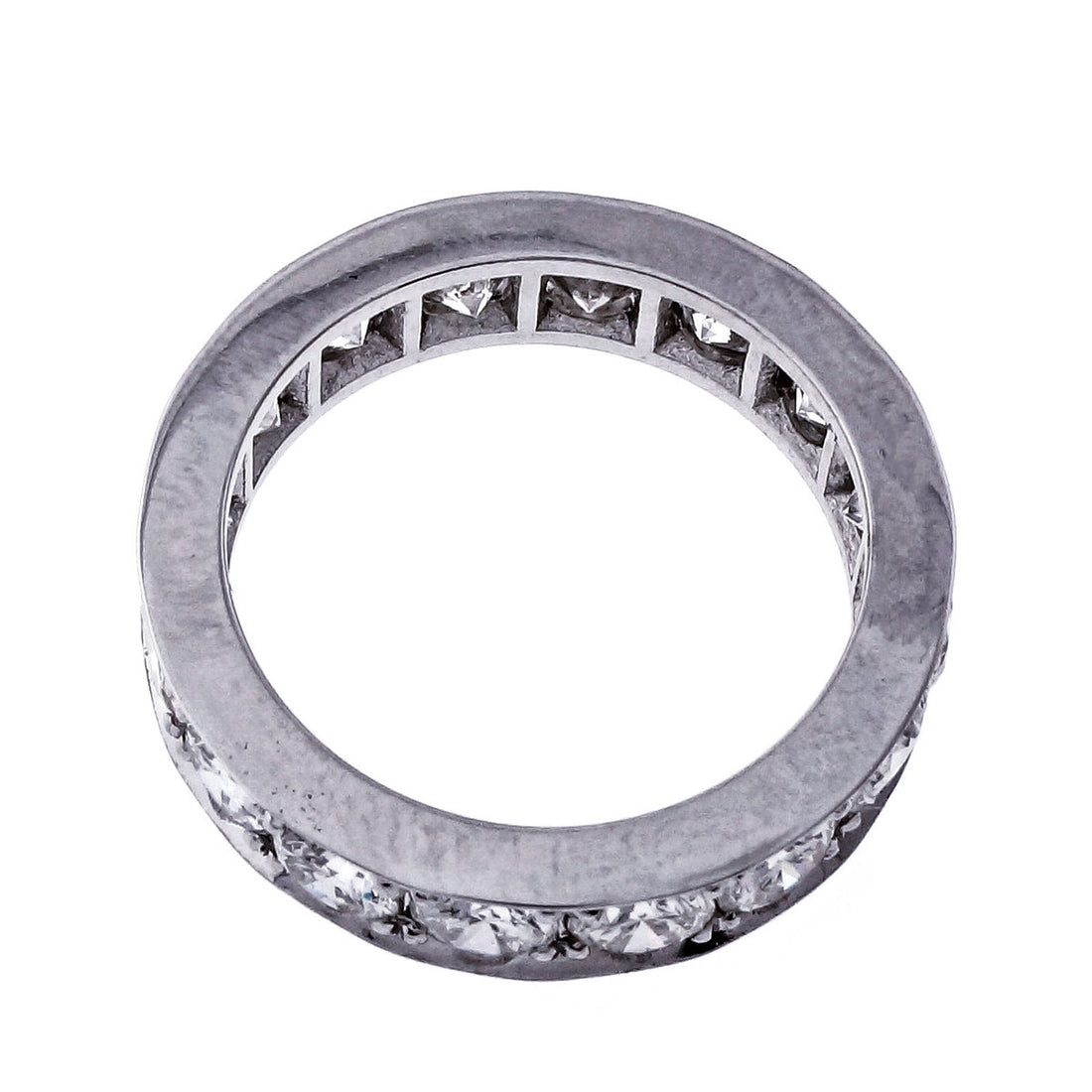 Peter Suchy 3.38ct Custom Made Bead Set Platinum Wedding Eternity Band Ring – image 3
