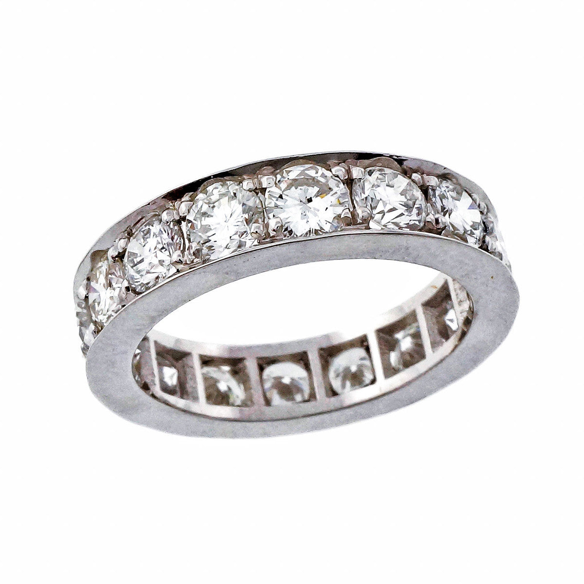 Peter Suchy 3.38ct Custom Made Bead Set Platinum Wedding Eternity Band Ring – image 4