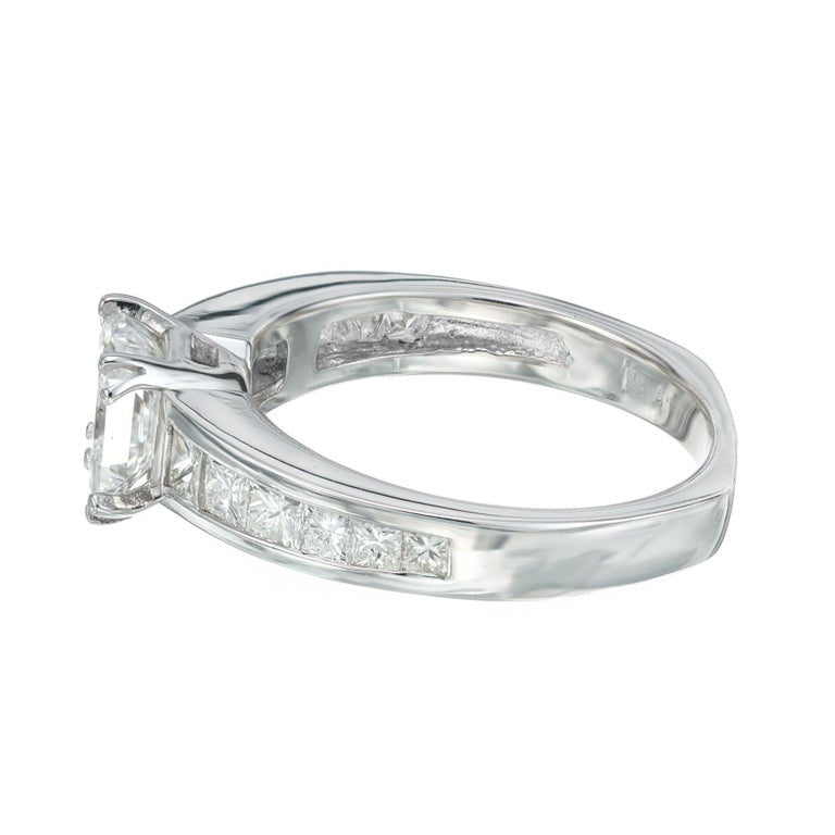 Peter Suchy GIA Certified 1.00 Carat Diamond Princess Cut Platinum Engagement Ring – image 8