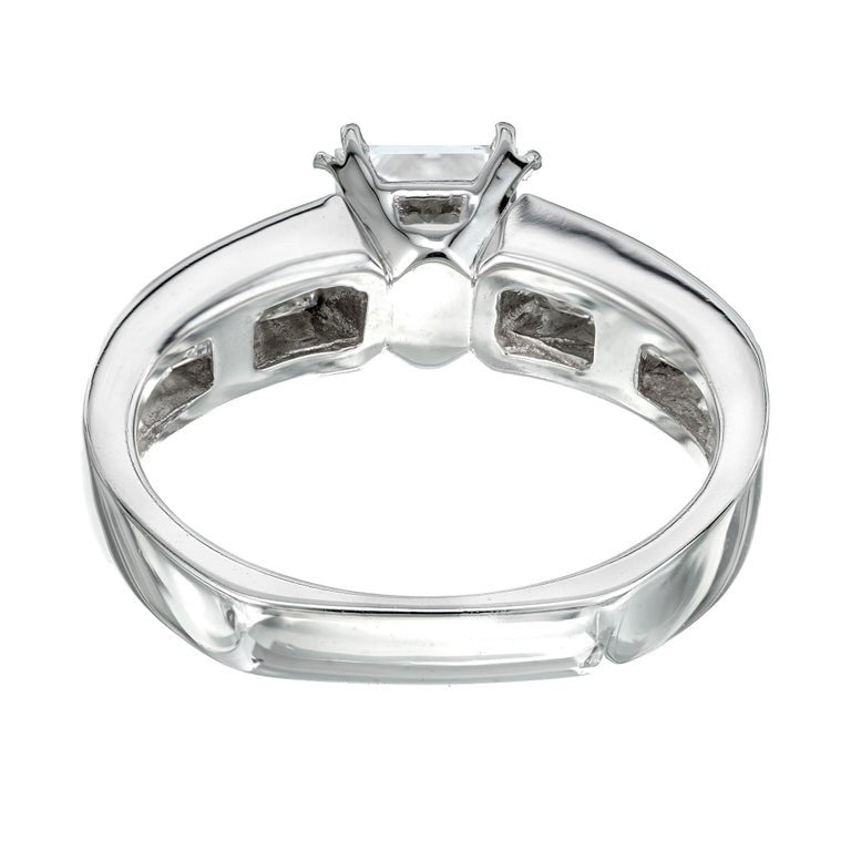 Peter Suchy GIA Certified 1.00 Carat Diamond Princess Cut Platinum Engagement Ring – image 7