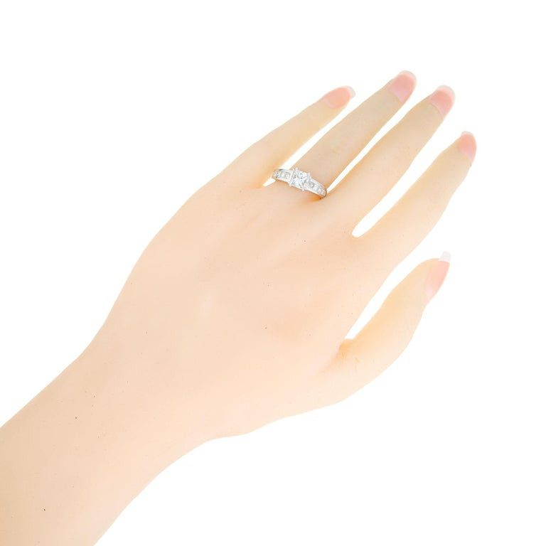 Peter Suchy GIA Certified 1.00 Carat Diamond Princess Cut Platinum Engagement Ring – image 5