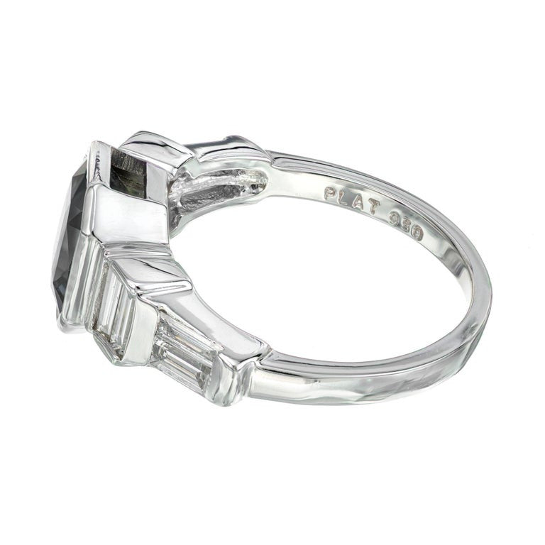 Peter Suchy GIA Certified 2.30 Carat Sapphire Diamond Platinum Engagement Ring – image 5