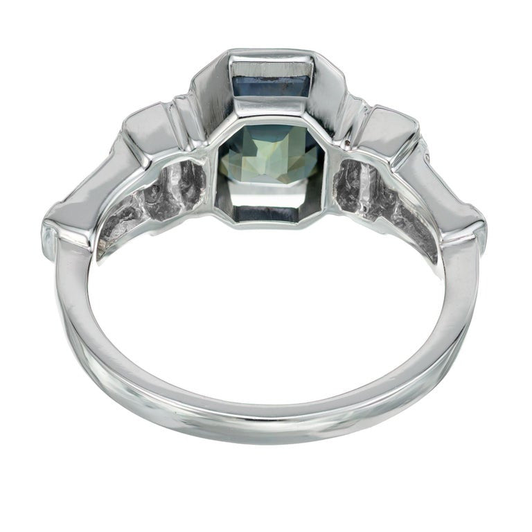 Peter Suchy GIA Certified 2.30 Carat Sapphire Diamond Platinum Engagement Ring – image 6