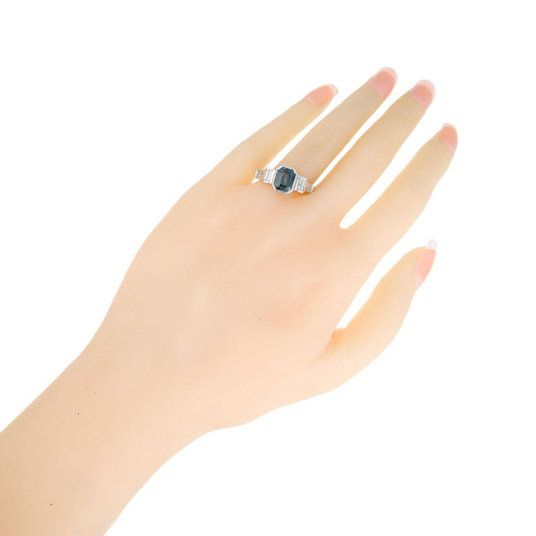 Peter Suchy GIA Certified 2.30 Carat Sapphire Diamond Platinum Engagement Ring – image 8