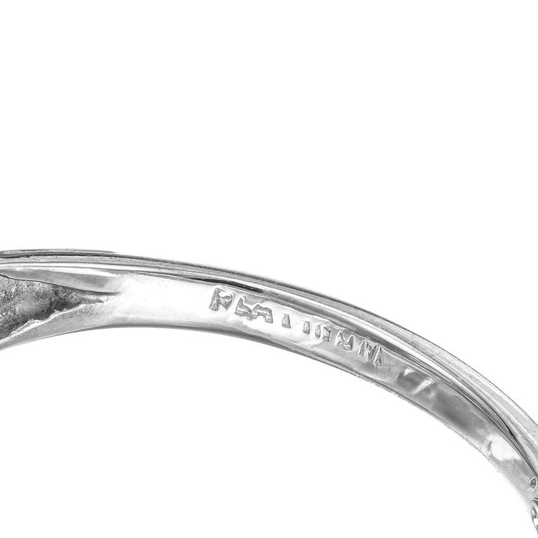 EGL Certified .55 Carat Diamond Edwardian Platinum Engagement Ring – image 7