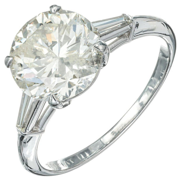 EGL Certified 3.12 Carat Diamond Platinum Engagement Ring