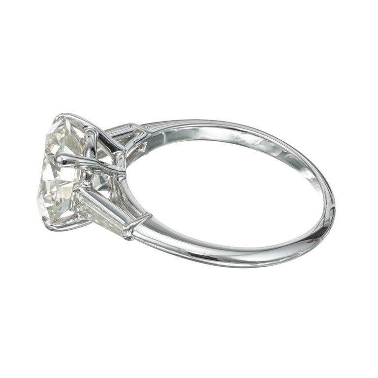EGL Certified 3.12 Carat Diamond Platinum Engagement Ring – image 5