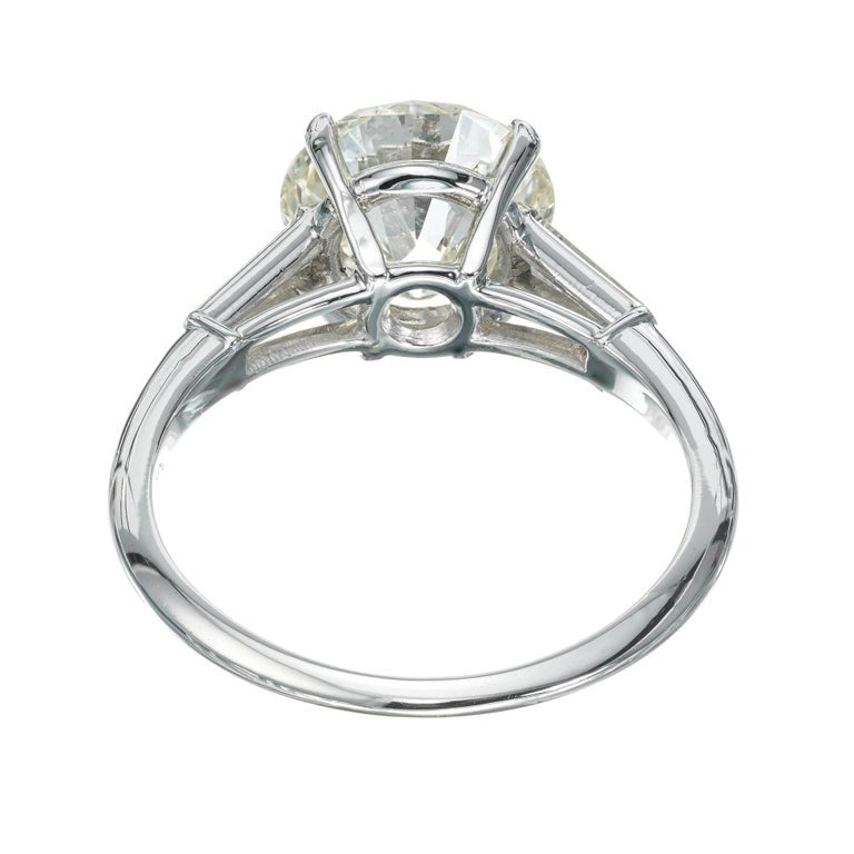 EGL Certified 3.12 Carat Diamond Platinum Engagement Ring – image 6