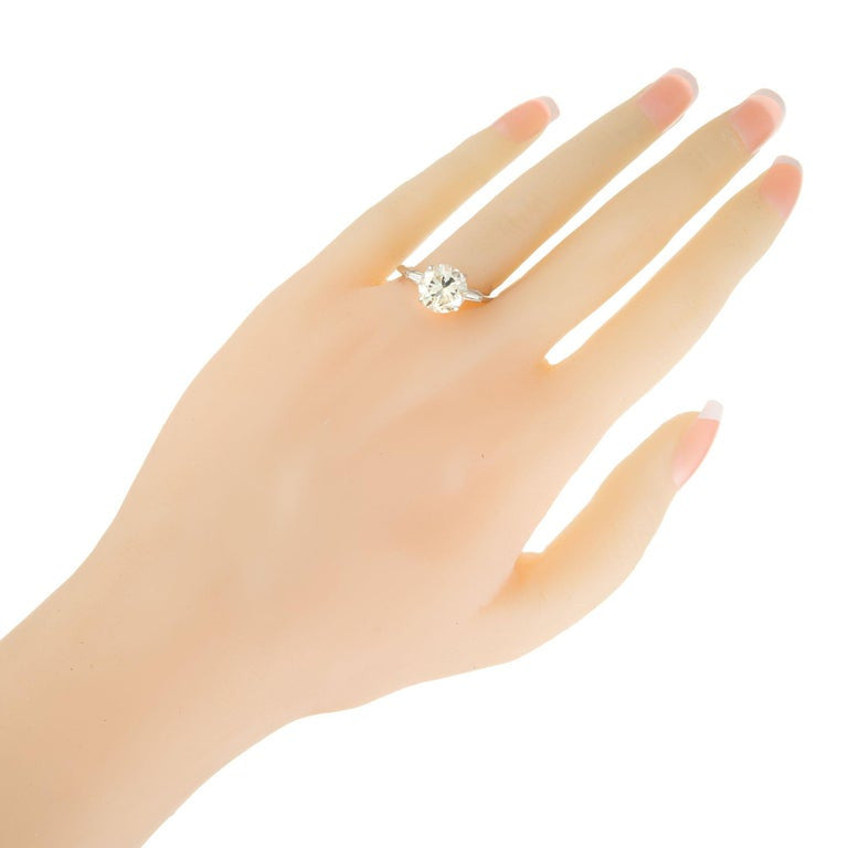 EGL Certified 3.12 Carat Diamond Platinum Engagement Ring – image 8