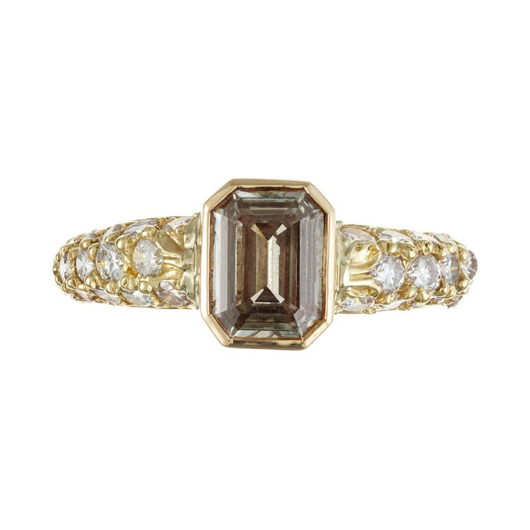 GIA Certified .81 Carat Diamond Yellow Gold Engagement Ring – image 2
