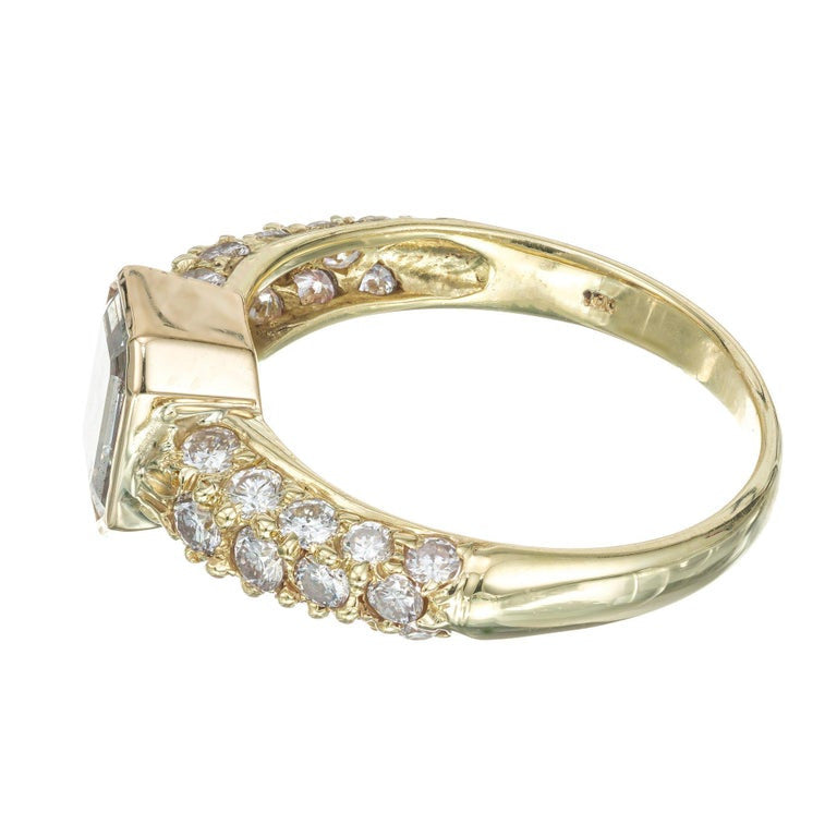 GIA Certified .81 Carat Diamond Yellow Gold Engagement Ring – image 3