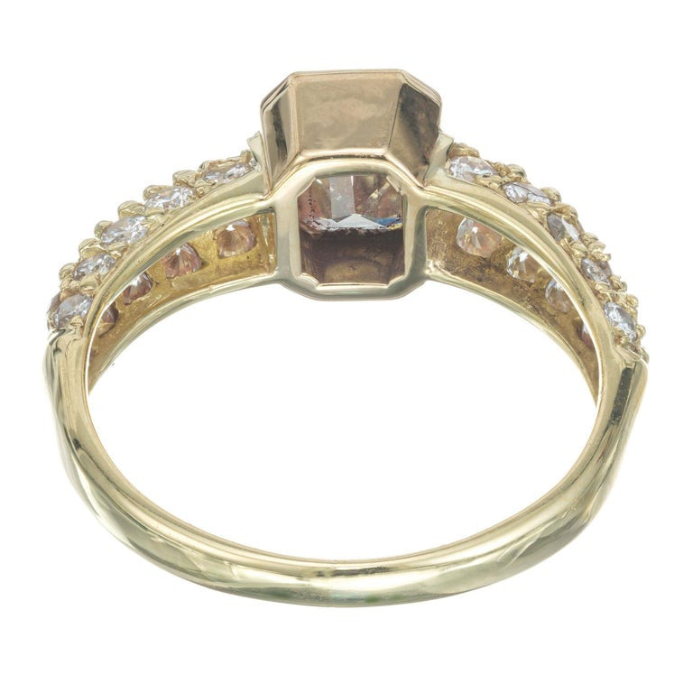 GIA Certified .81 Carat Diamond Yellow Gold Engagement Ring – image 5
