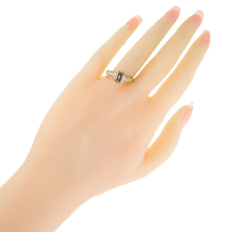 GIA Certified .81 Carat Diamond Yellow Gold Engagement Ring – image 7