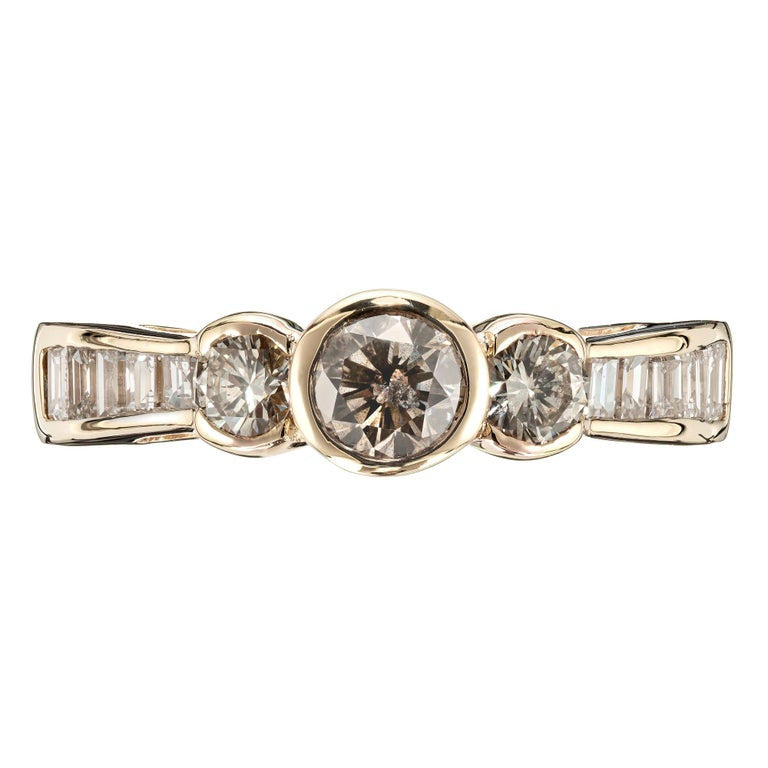 .30 Carat Brown Diamond Yellow Gold Engagement Ring – image 2
