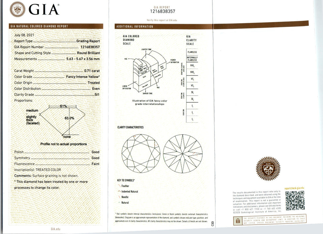 GIA Certified Yellow Irridiated Diamond White Gold Engagement Ring – image 3