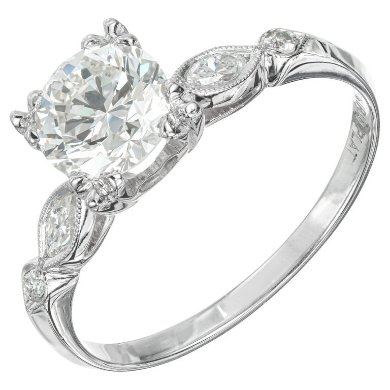 GIA Certified 1.10 Carat DIamond Platinum Engagement Ring