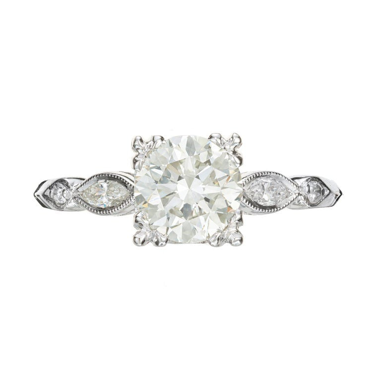 GIA Certified 1.10 Carat DIamond Platinum Engagement Ring – image 2