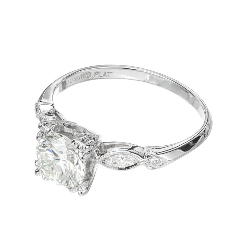 GIA Certified 1.10 Carat DIamond Platinum Engagement Ring – image 4