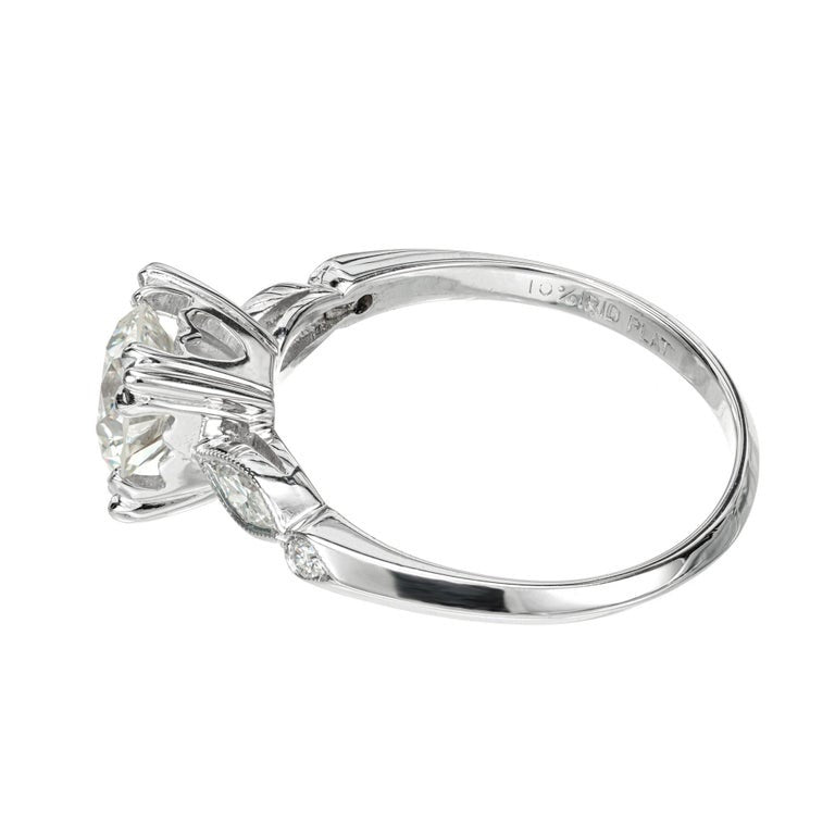 GIA Certified 1.10 Carat DIamond Platinum Engagement Ring – image 5