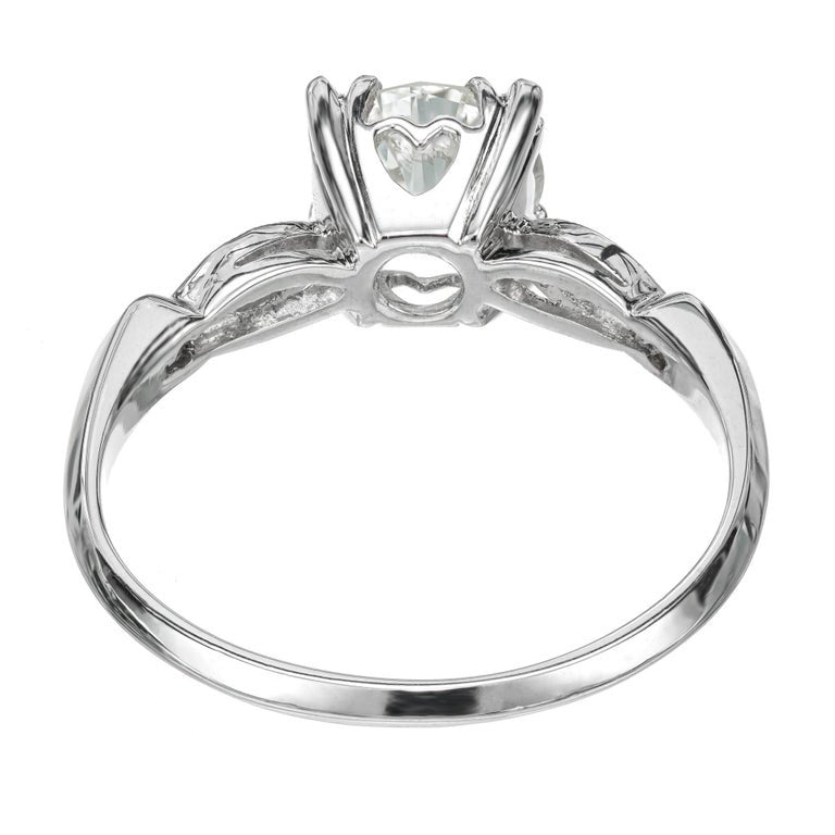 GIA Certified 1.10 Carat DIamond Platinum Engagement Ring – image 6