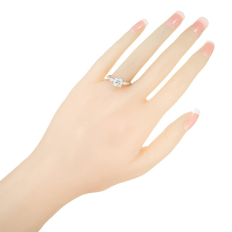 GIA Certified 1.10 Carat DIamond Platinum Engagement Ring – image 8